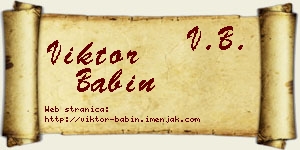Viktor Babin vizit kartica